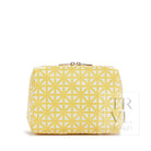 Luxe Gloss Double Zip Med - Trellis Lemon Cosmetic & Toiletry Bags