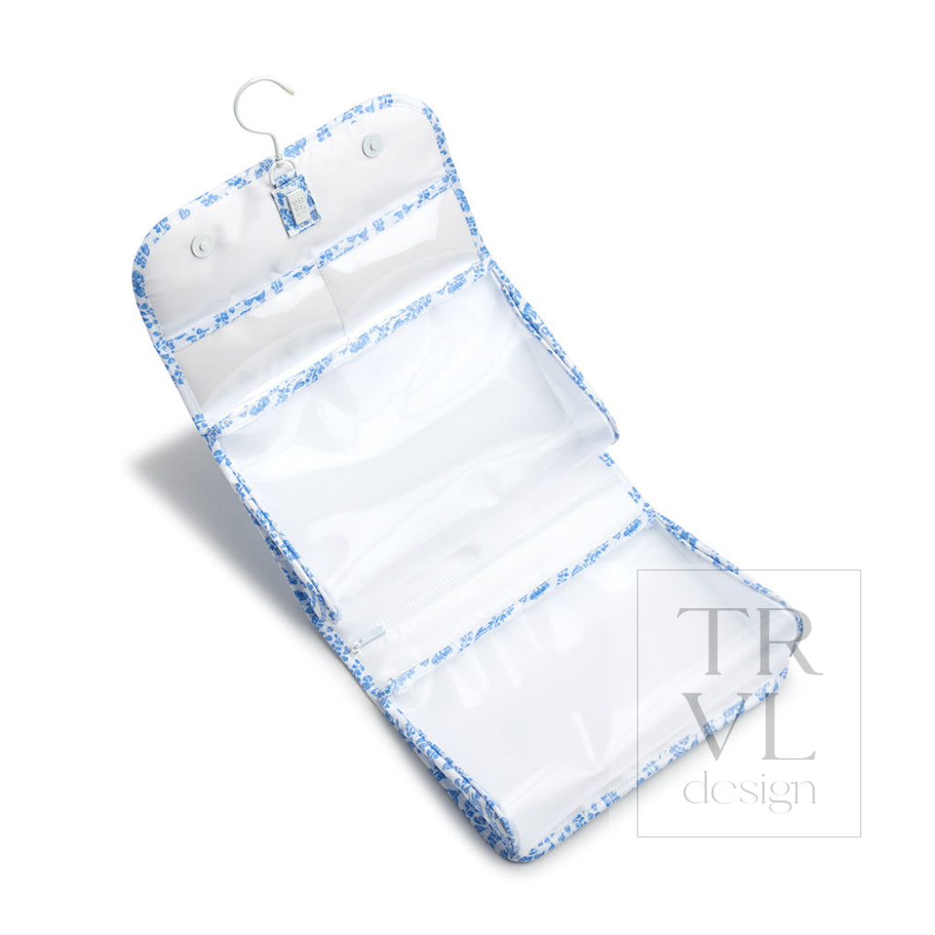 Luxe Gloss Hanging Toiletry Case - All Heart Blue Cosmetic & Bags