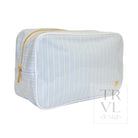 LUXE GLOSS OVERLAY XL GLAM + GO GLAM COASTAL SET - SKY STRIPE (Light Blue) - Cosmetic & Toiletry Bags