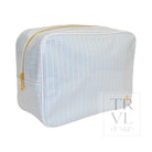 LUXE GLOSS OVERLAY XL GLAM + GO GLAM COASTAL SET - SKY STRIPE (Light Blue) - Cosmetic & Toiletry Bags