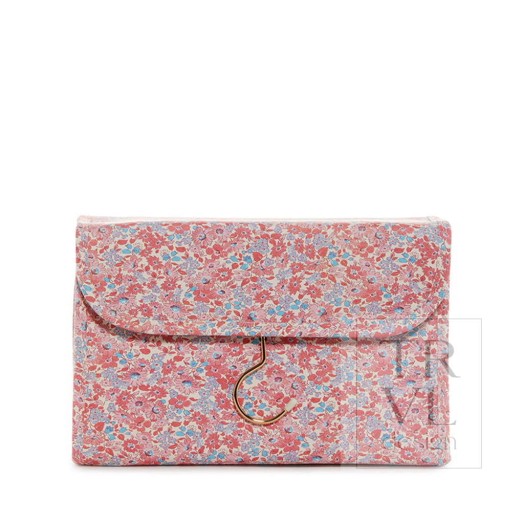 Luxe Hanging Toiletry Case Marseille With Pink Pinstripe Liner *New!