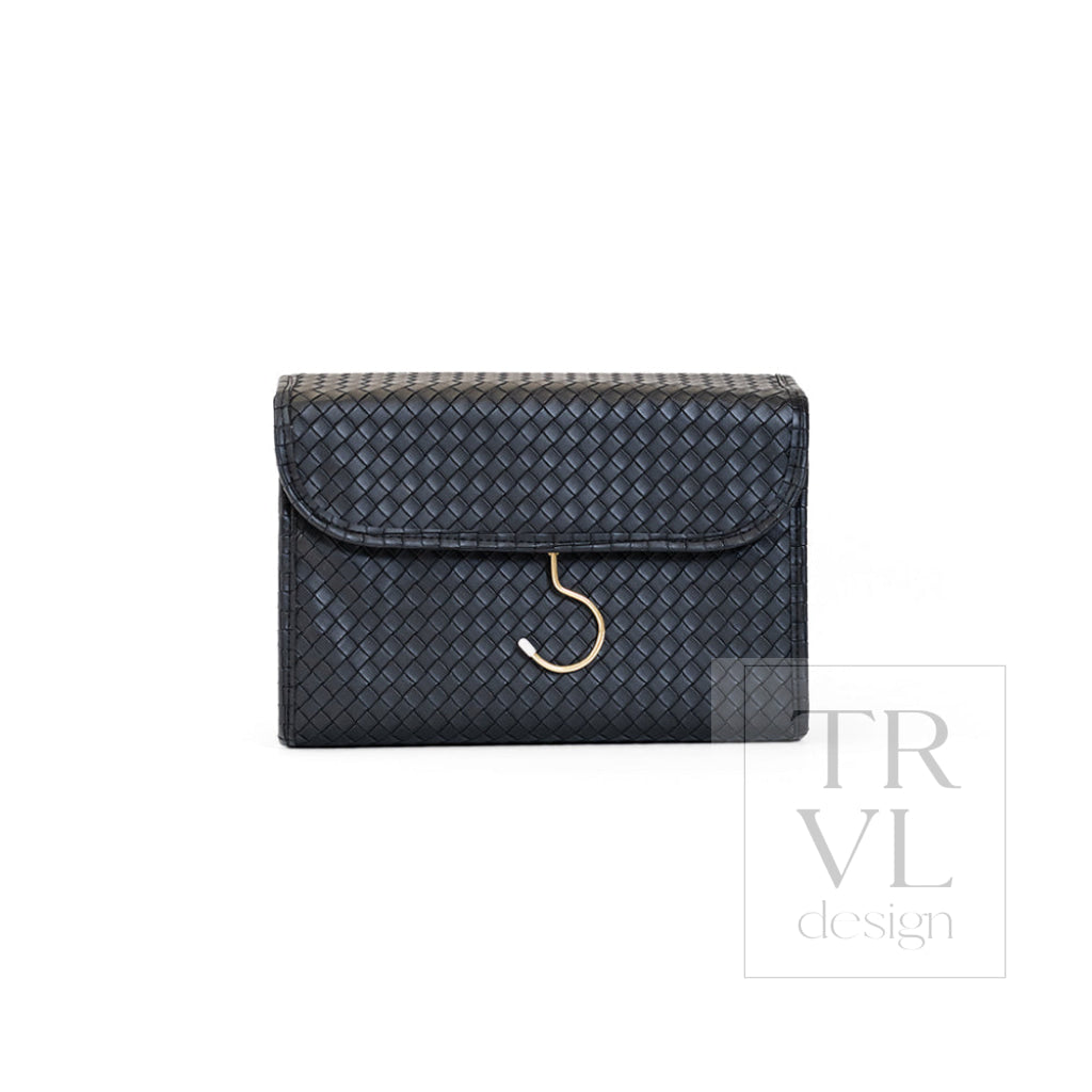 LUXE Hanging Toiletry Case - WOVEN JET - Cosmetic & Toiletry Bags
