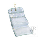 LUXE Hanging Toiletry HAMPTONS FLORAL with Chambray Pinstripe Liner - Cosmetic & Toiletry Bags