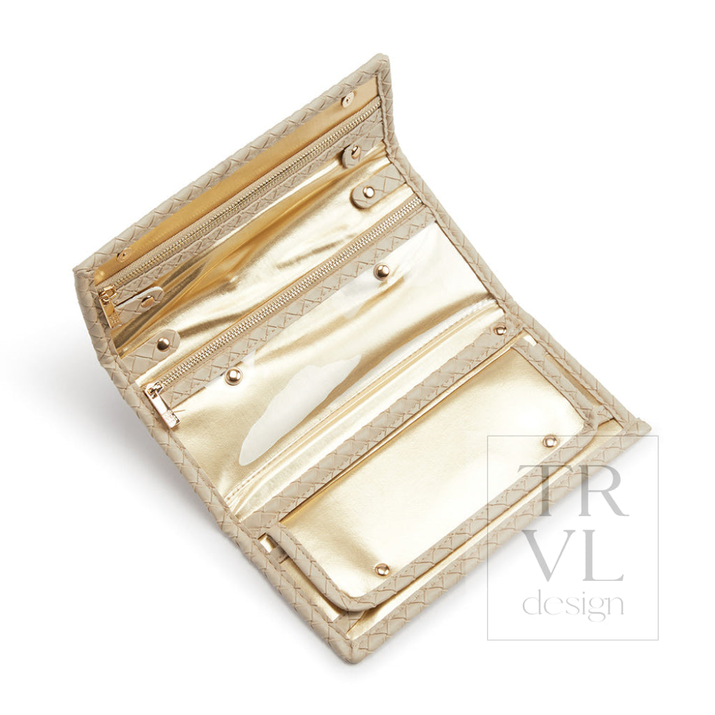 Luxe Jewelry Wallet - Woven Bisque