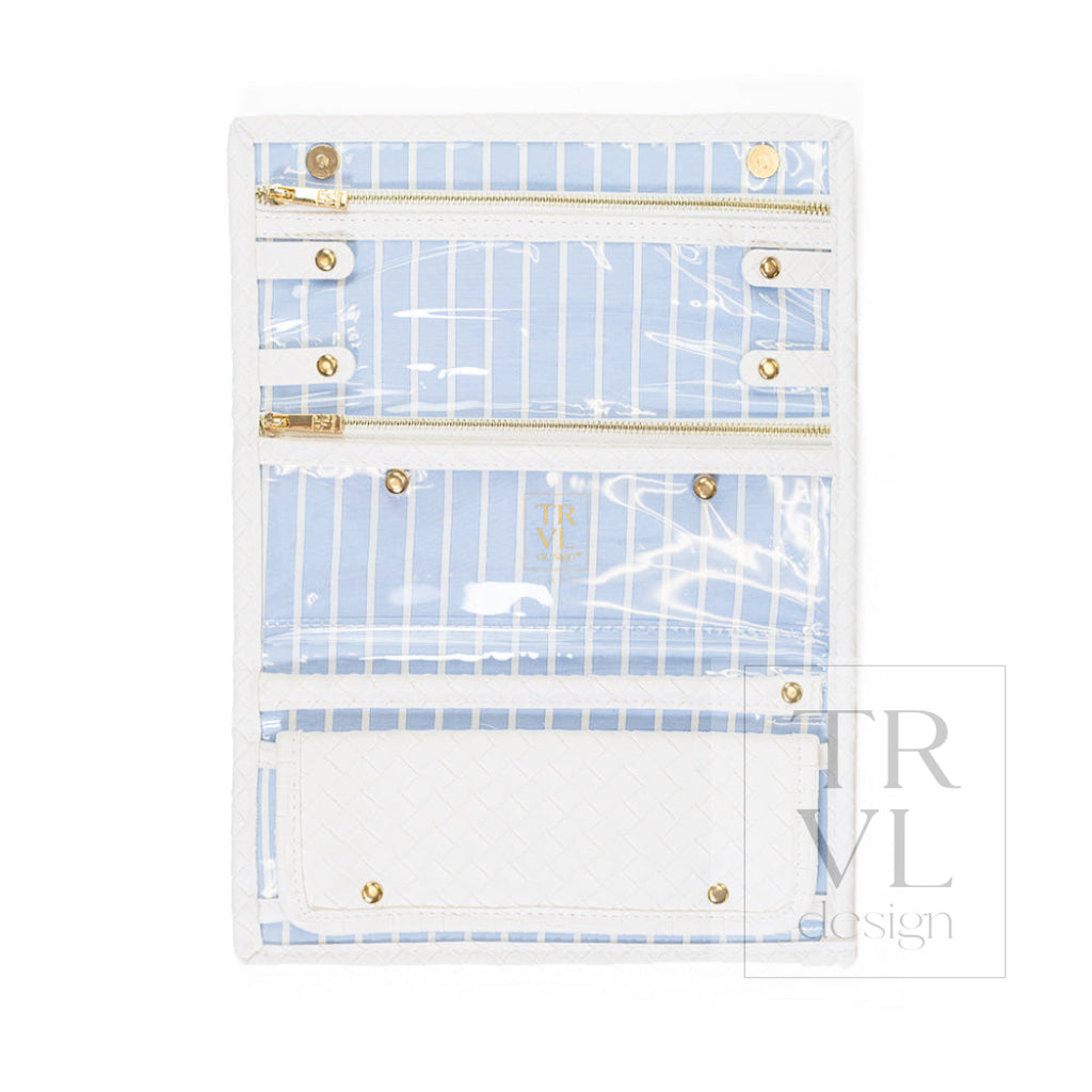 LUXE JEWELRY WALLET - WOVEN BLANC - Jewelry Holders