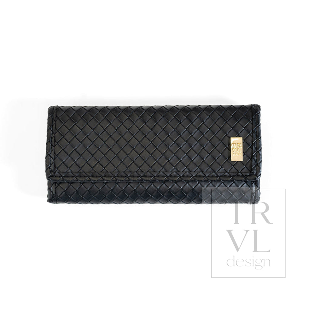 LUXE JEWELRY WALLET - WOVEN JET - Jewelry Holders