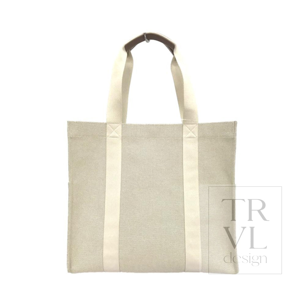 Luxe Linen Xl Runaround Tote - Sand-Coco *New! In Stock Sand-Coco