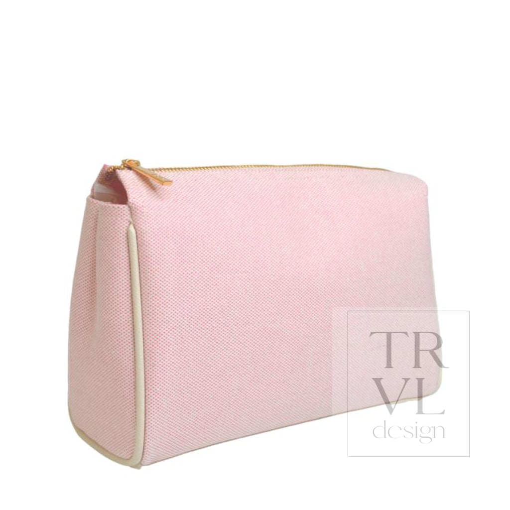 LUXE LINEN - MEDIUM VOYAGE - FLAMINGO - Cosmetic & Toiletry Bags
