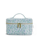 LUXE TRAIN 2 - Cosmetic Case HAMPTONS FLORAL with Chambray Pinstripe Liner - Cosmetic & Toiletry Bags