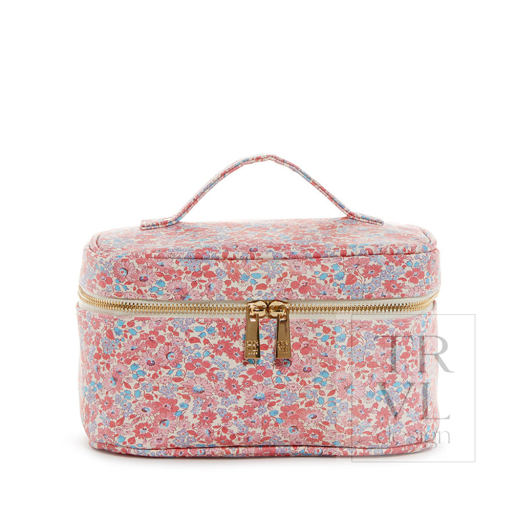 Luxe Marseille Train 2 - Cosmetic Bag With Pink Pinstripe Liner *New!