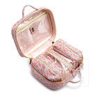 Luxe Trvl2 Cosmetic Toiletry Case - Marseille With Pink Pinstripe Liner* New!
