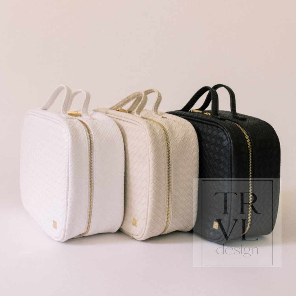 LUXE TRVL2 Cosmetic Toiletry Case - WOVEN BLANC - Cosmetic & Toiletry Bags