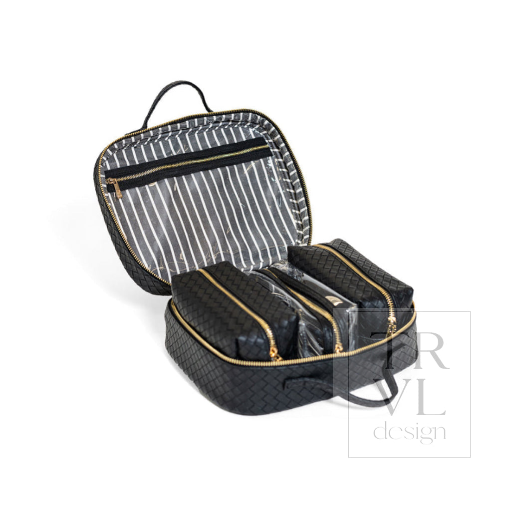 LUXE TRVL2 Cosmetic Toiletry Case - WOVEN JET - Cosmetic & Toiletry Bags