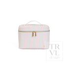 LUXE VANITY TRAIN CASE - PIMLICO STRIPE PINK - Cosmetic & Toiletry Bags