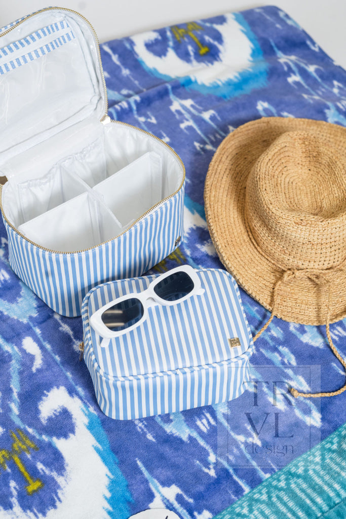 LUXE VANITY TRAIN CASE - PIMLICO STRIPE SAND - Cosmetic & Toiletry Bags
