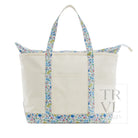 Maxi Tote - Coated Canvas Large Natural With Posies Trim
