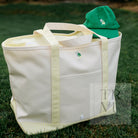 MAXI TOTE - ERNIE COATED CANVAS NATURAL with BUTTERCUP TRIM - Tote Bags