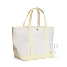 MAXI TOTE - ERNIE COATED CANVAS NATURAL with BUTTERCUP TRIM - Tote Bags