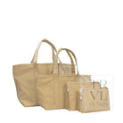 MEDIUM TOTE - COATED CANVAS KHAKI - Tote Bags