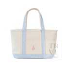 MEDIUM TOTE - COATED CANVAS NATURAL with BALLET MIST TRIM - Tote Bags