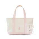 MEDIUM TOTE - COATED CANVAS NATURAL with BALLET TAFFY TRIM - Tote Bags