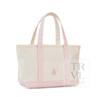 MEDIUM TOTE - COATED CANVAS NATURAL with BALLET TAFFY TRIM - Tote Bags