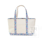 MEDIUM TOTE - COATED CANVAS NATURAL with BRIDGEHAMPTON TRIM - Tote Bags