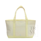 MEDIUM TOTE - COATED CANVAS NATURAL with GINGHAM BUTTERCUP TRIM - Tote Bags