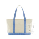Medium Tote - Coated Canvas Gingham Royal Trim