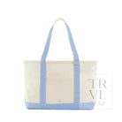 Medium Tote - Coated Canvas Gingham Sky Trim