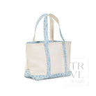 MEDIUM TOTE - COATED CANVAS NATURAL with HAMPTONS TRIM *ETA Ship 7/15 - Tote Bags