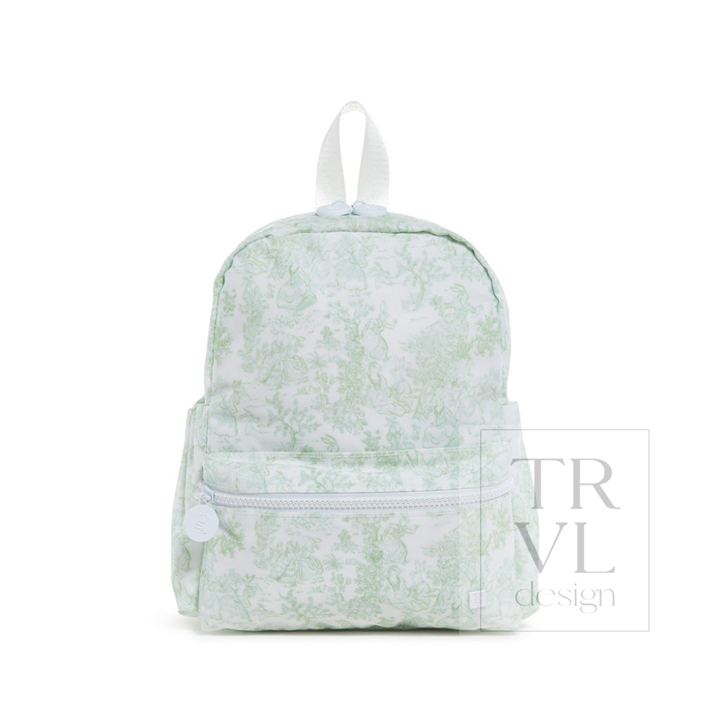 Mini Backer - Bunny Toile Green Backpack Backpacks