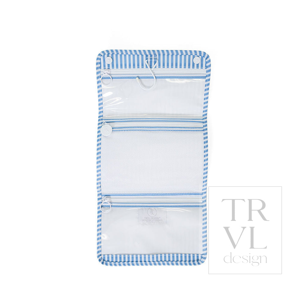 MINI ROLLUP HANGING BAG - PIMLICO STRIPE CHAMBRAY - Cosmetic & Toiletry Bags