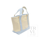 MINI TOTE - COATED CANVAS NATURAL With GINGHAM MIST TRIM - Tote Bags