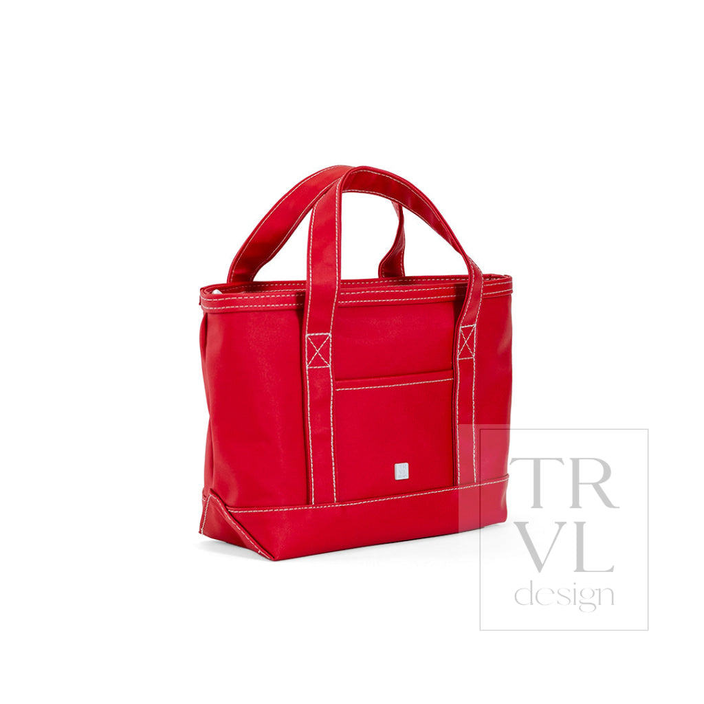 MINI TOTE - COATED CANVAS RED - Tote Bags