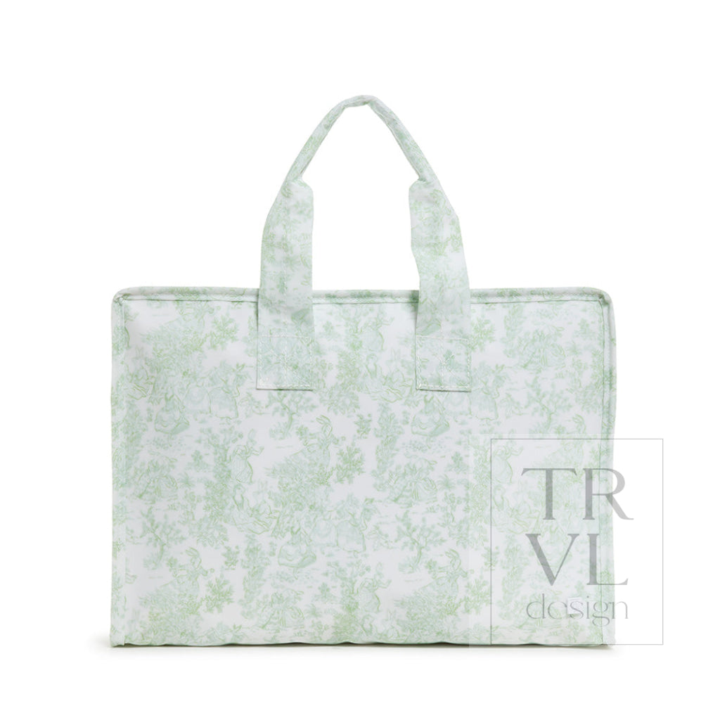 Overnight Tote - Bunny Toile Green *New! Tote Bags
