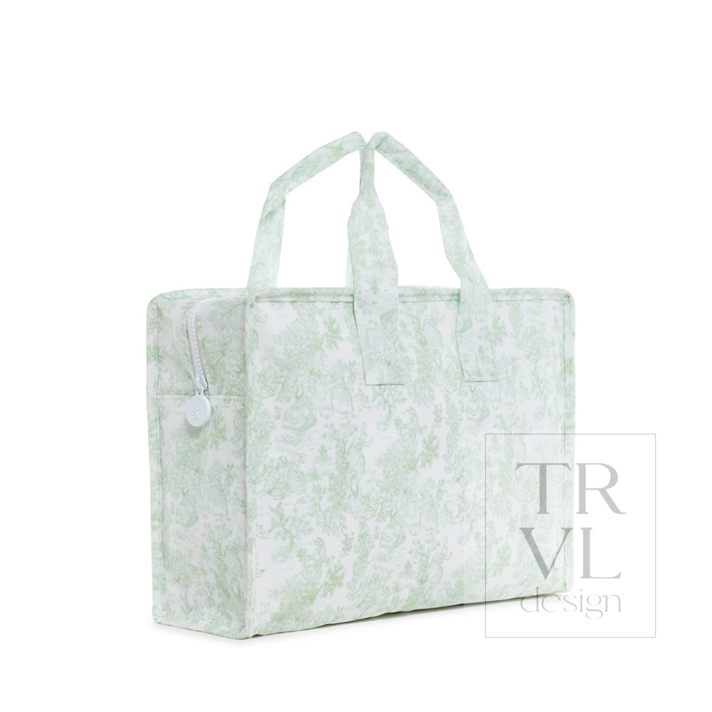Overnight Tote - Bunny Toile Green *New! Tote Bags