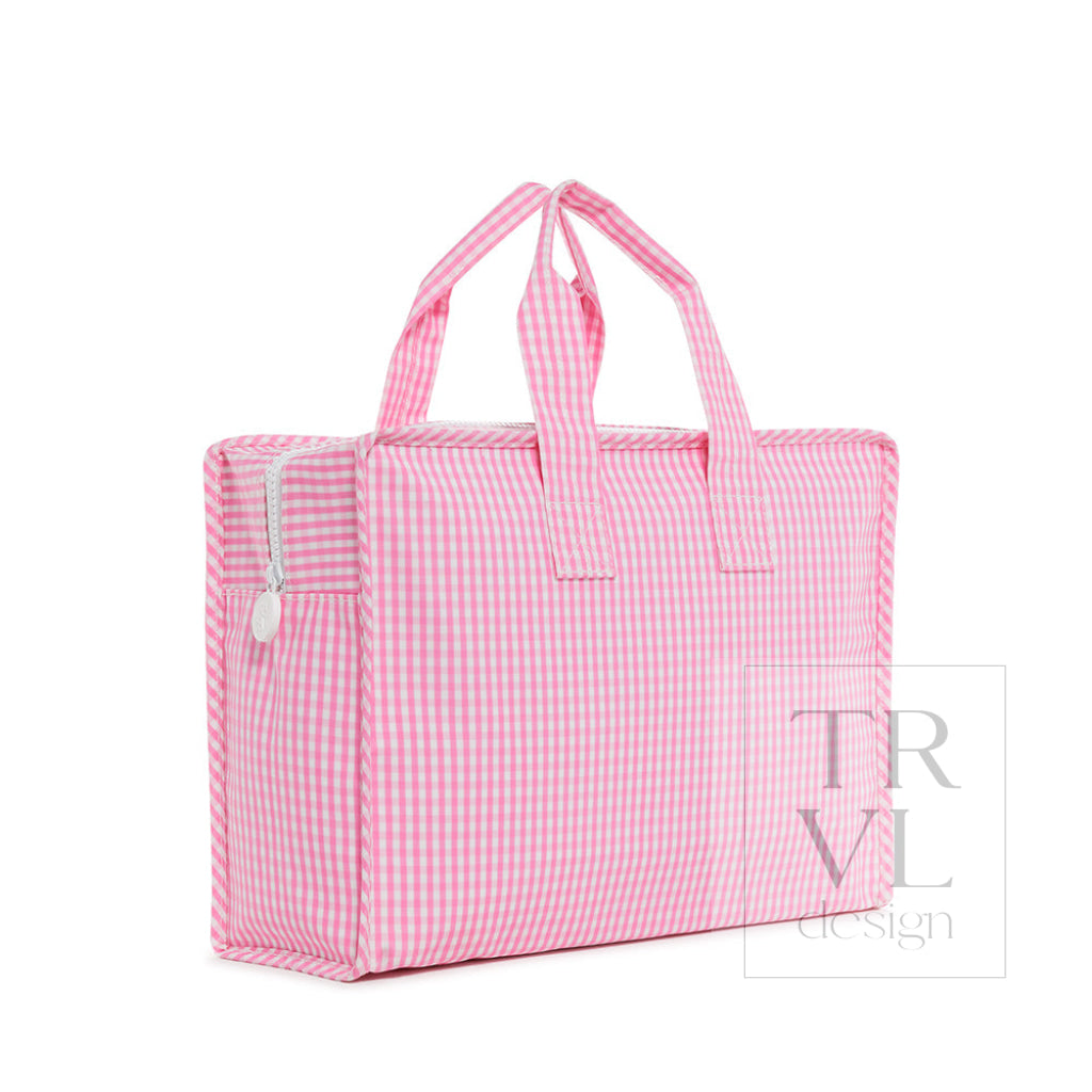 Overnight Tote - Gingham Pink Tote Bags