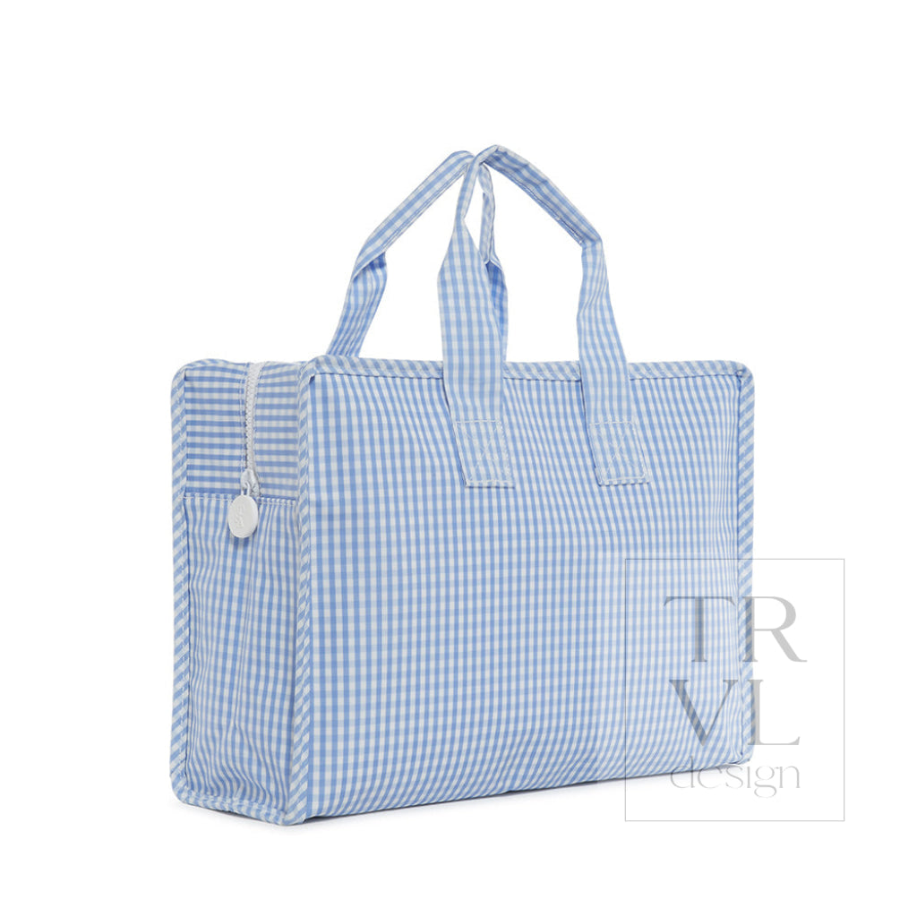 Overnight Tote - Gingham Sky Tote Bags