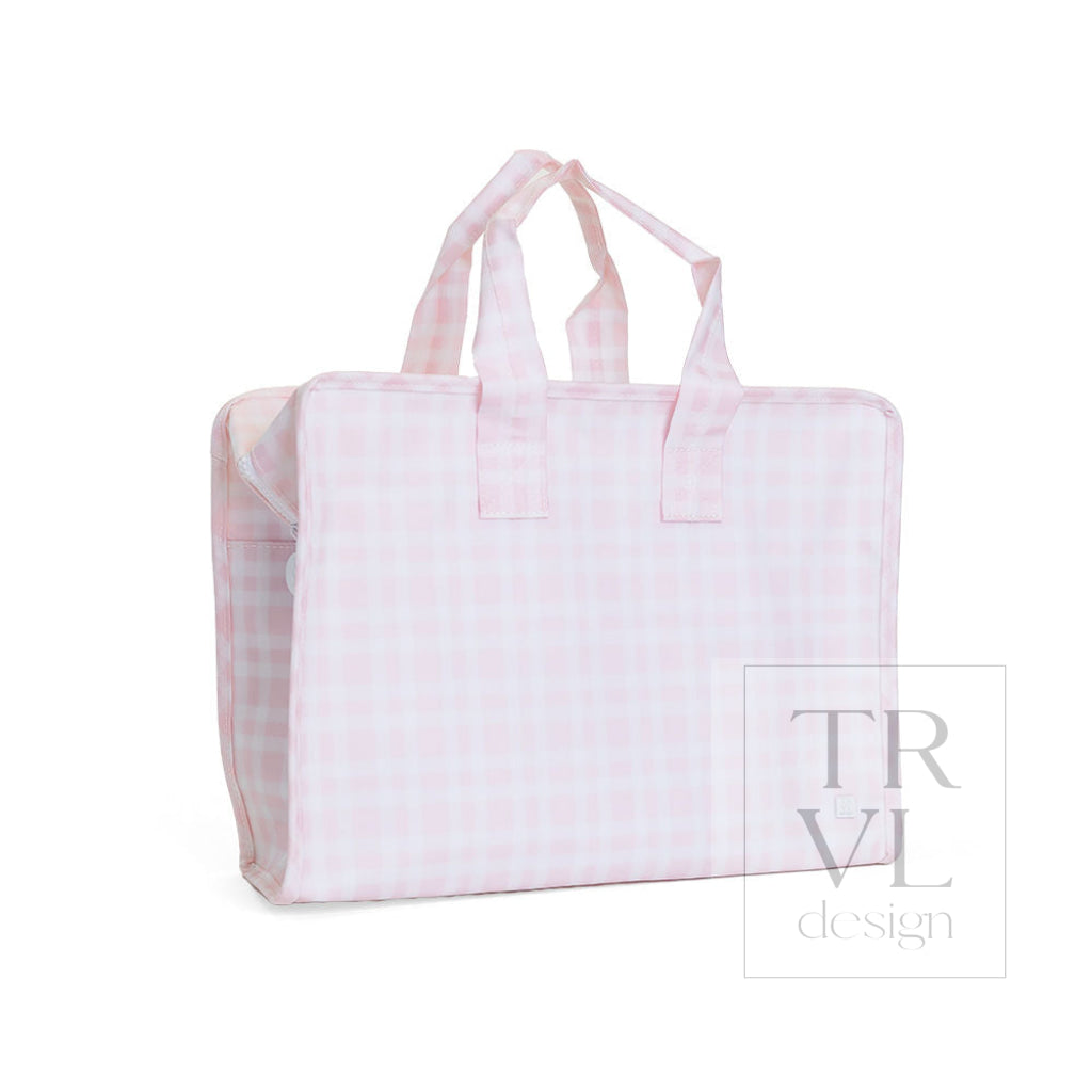OVERNITE TOTE - PIMLICO PLAID PINK - Tote Bags