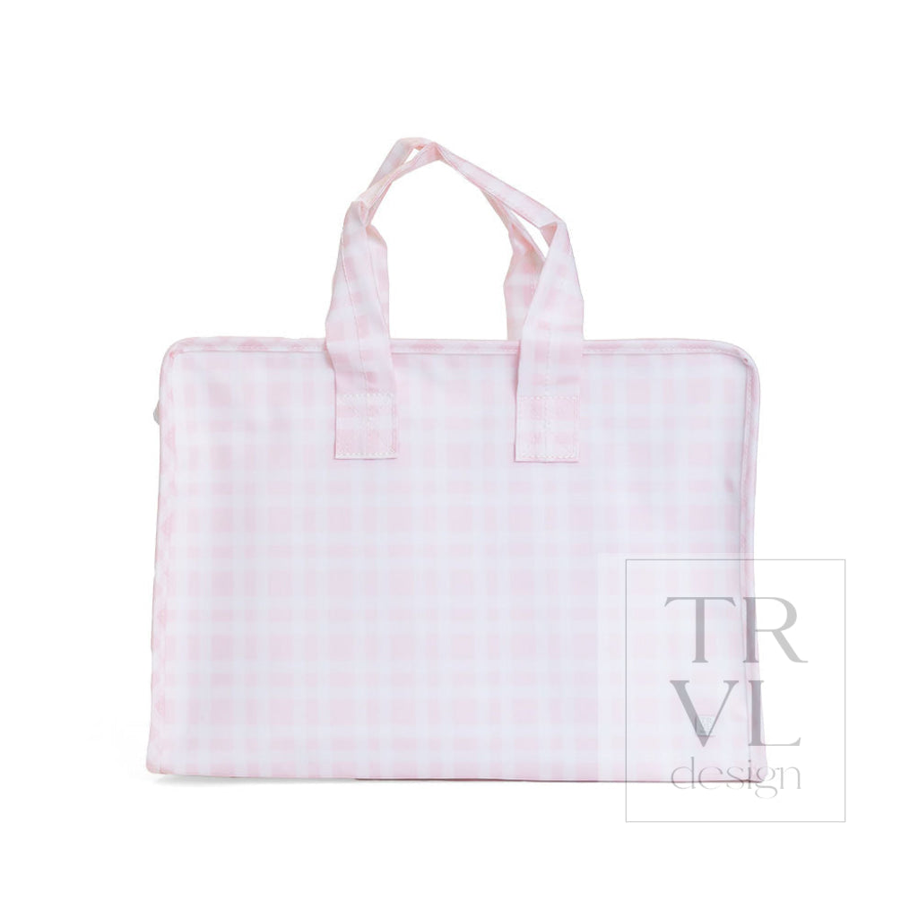 OVERNITE TOTE - PIMLICO PLAID PINK - Tote Bags