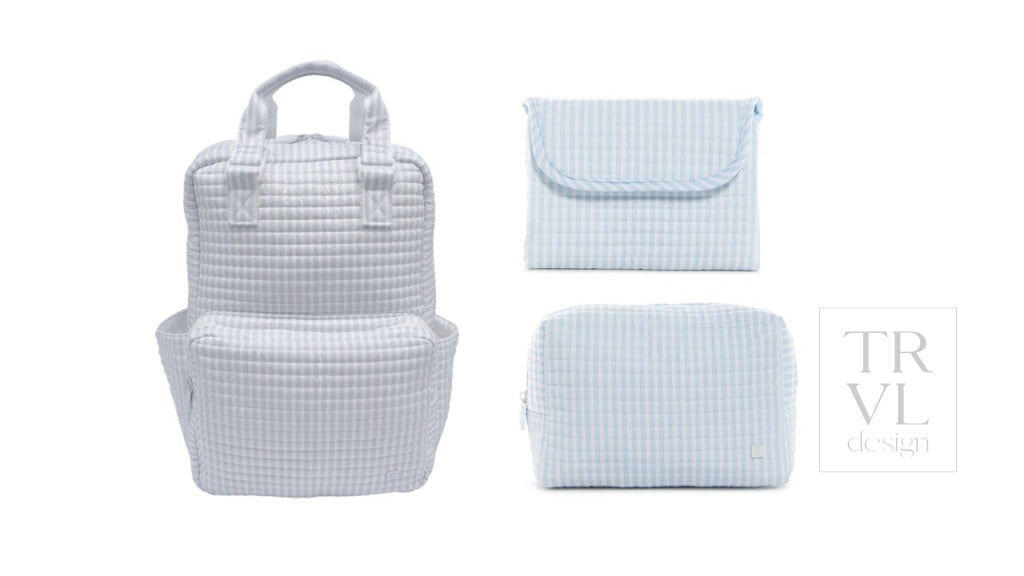 Quilted All You Need Bundle in Pimlico Stripe Blue + Changer Mat + Everyday (3 Piece) - Baby Gift Sets