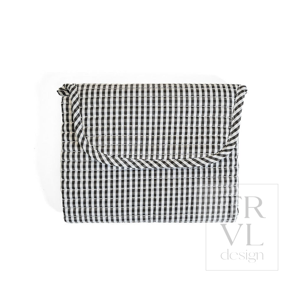 QUILTED CHANGING MAT - GINGHAM BLACK - Changing Mats