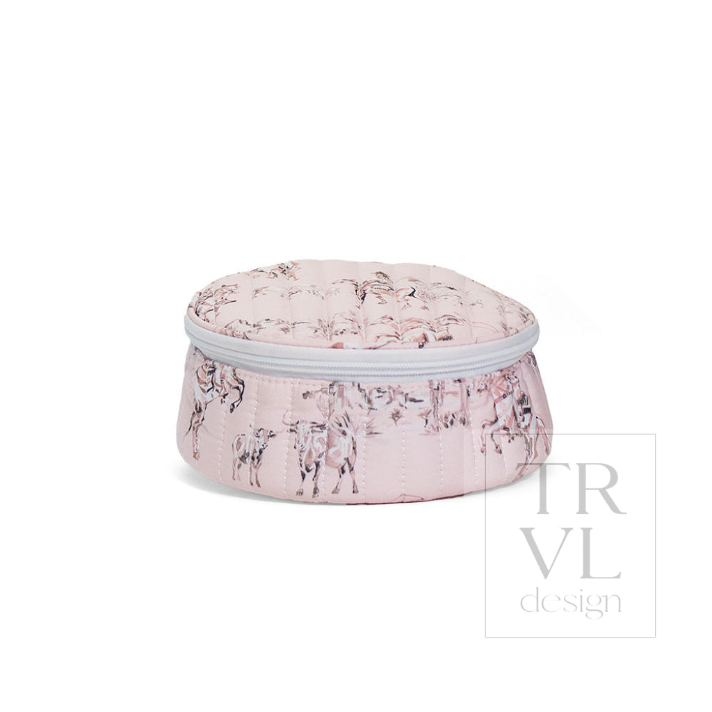 QUILTED JEWEL ROUND - COWGIRL TOILE - Jewelry Holders