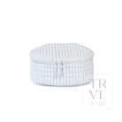 QUILTED JEWEL ROUND - PIMLICO STRIPE BLUE - Jewelry Holders