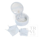 QUILTED JEWEL ROUND - PIMLICO STRIPE BLUE - Jewelry Holders
