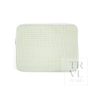 QUILTED LAPTOP SLEEVE - PIMLICO STRIPE SAGE - Travel Pouches