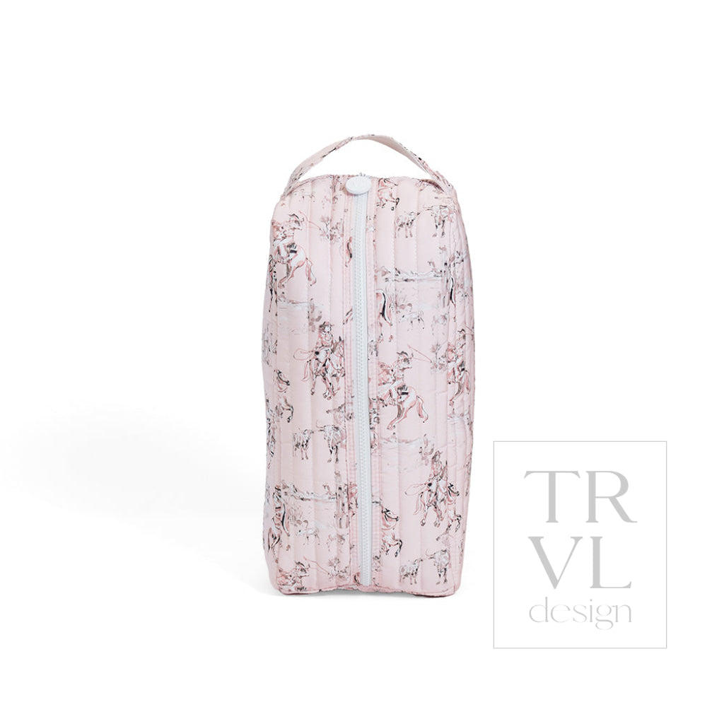 QUILTED MED BOOT BAG - COWGIRL TOILE - Shoe Bags