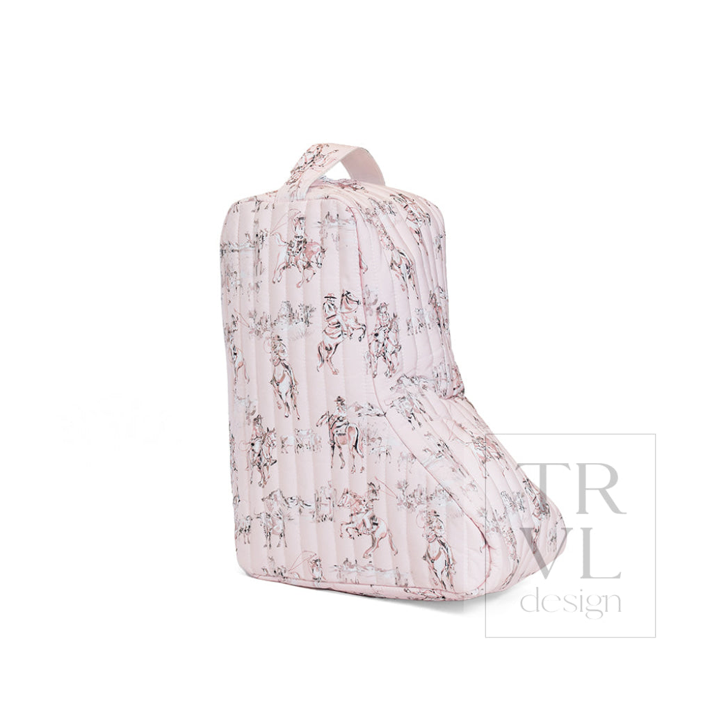 QUILTED MED BOOT BAG - COWGIRL TOILE - Shoe Bags