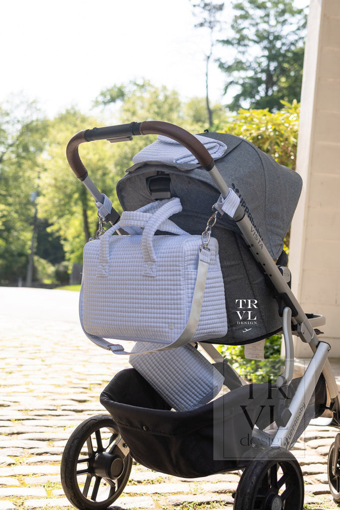 Quilted Stroller Bag - Pimlico Stripe Blue *New!